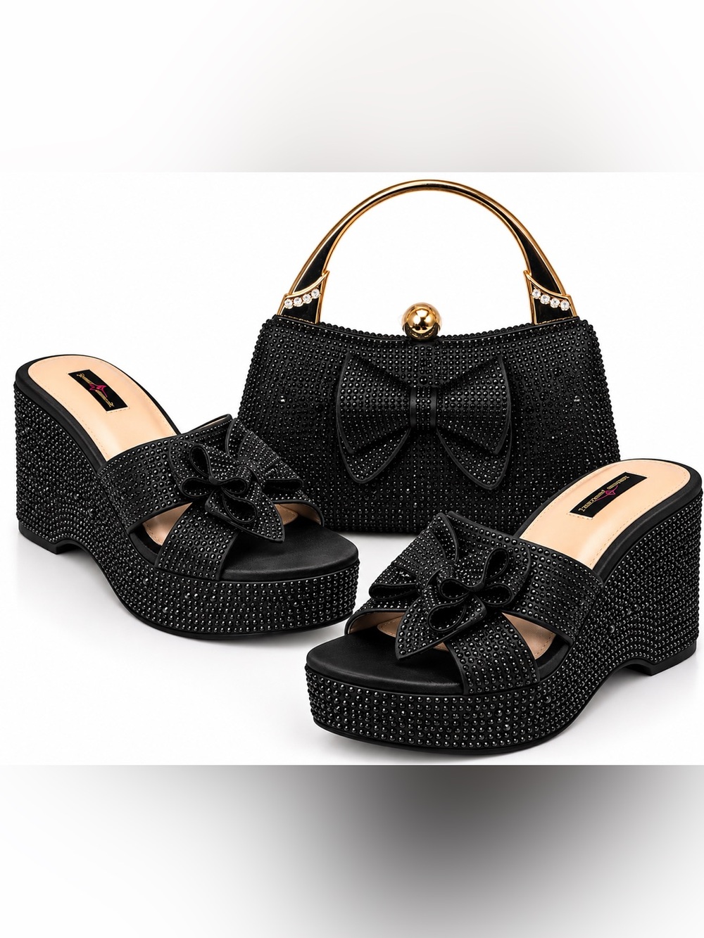 🖤Women's Platform Sandals with Matching Handbag